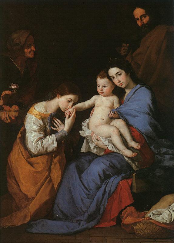 Jusepe de Ribera The Holy Family with Saints Anne Catherine of Alexandria oil painting picture